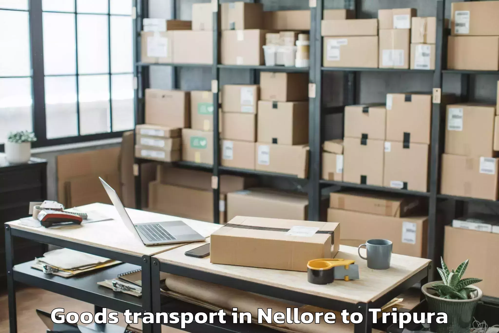 Professional Nellore to Teliamura Goods Transport